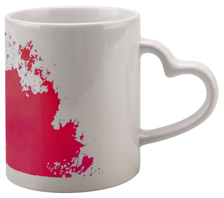 Bild individuell gestaltete Tasse mit farbigem Henkel eigenes Foto Logo