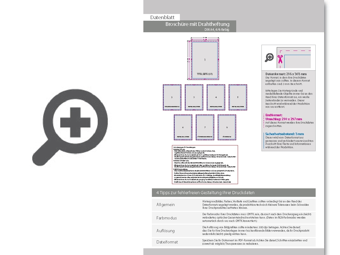 Product Bild brosch__re_mit_drahtheftung__endformat_din_a4__128-seitig