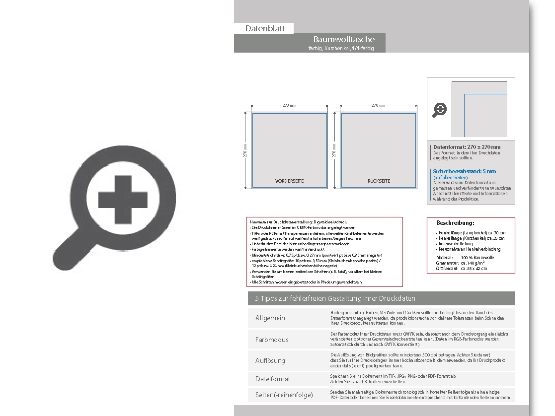 Product Bild baumwolltasche_farbig__kurzhenkel_-_4_4-farbig__beidseitig_bedruckt