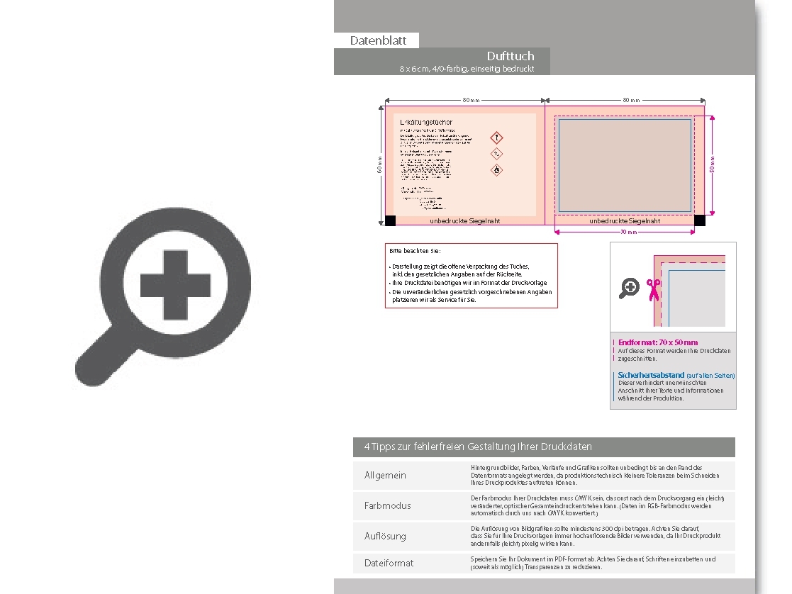 Product Bild topseller__dufttuch_mit___therischen___len__8_x_6_cm__4_0-farbig_einseitig_bedruckt