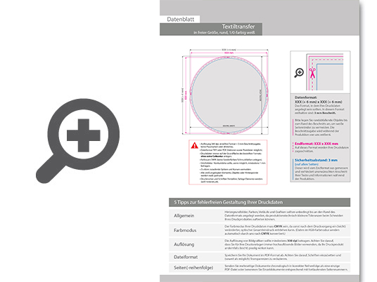 Product Bild hochwertiger_textiltransfer_in_freier_gr____e_(rund)__einseitig_1_0-farbig_(wei__)_bedruckt